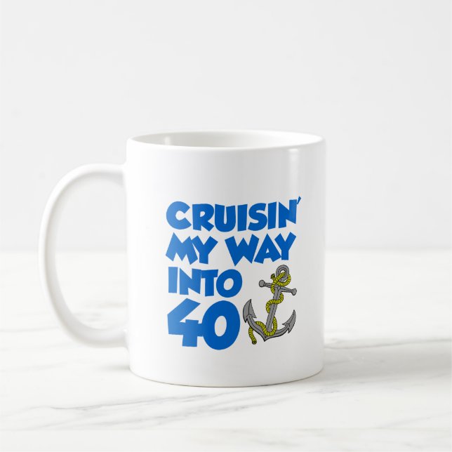 Taza De Café Cruzando mi camino hacia 40 Mug (Izquierda)