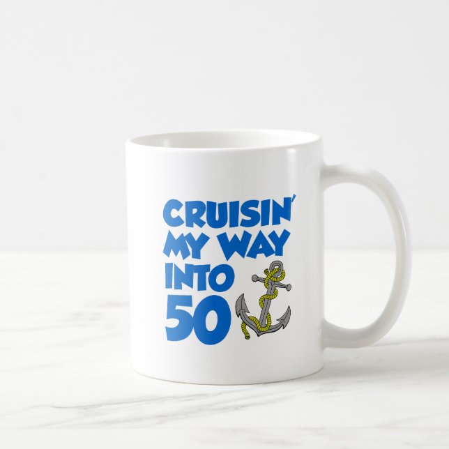 Taza De Café Cruzando mi camino hacia 50 Mug (Derecha)
