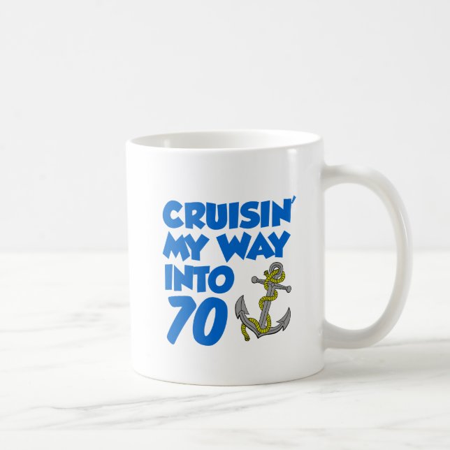 Taza De Café Cruzando mi camino hacia 70 Mug (Derecha)