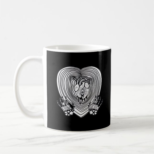 Taza De Café Crying Heart Classic - Skeleton Hands Heart (Izquierda)