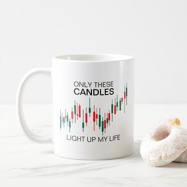 Taza De Café Crypto Candlesticks Personalizado (Con donut)