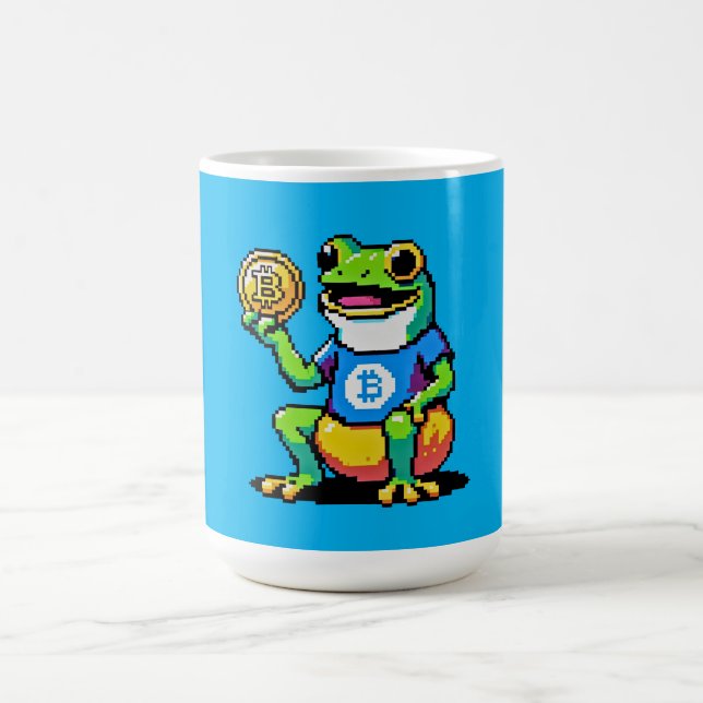 Taza De Café Crypto Frog - Divertida moneda digital de arte de  (Centro)