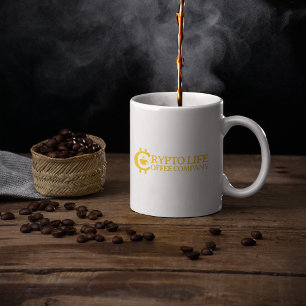Taza De Café Crypto Life Coffee Company Original Gold Logo