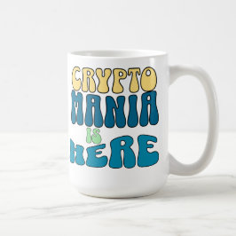 Taza De Café Crypto Mania Retro Blue Mug