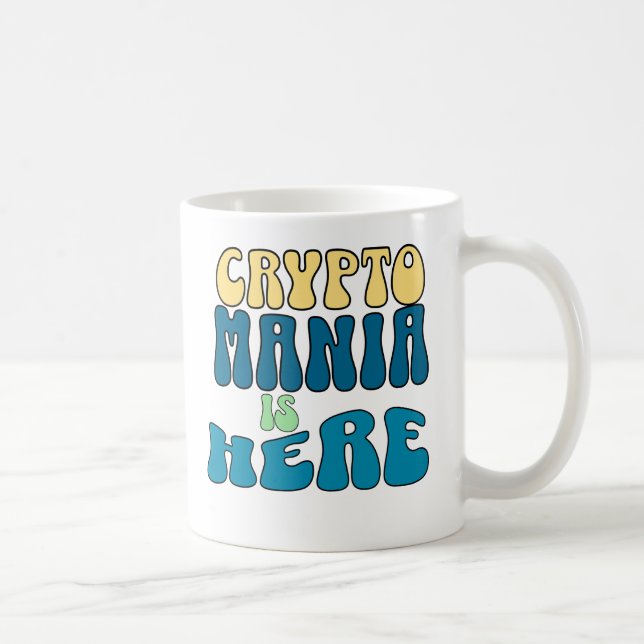 Taza De Café Crypto Mania Retro Blue Mug (Derecha)