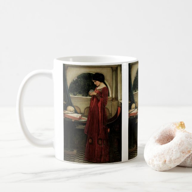Taza De Café Crystal Ball por John William Waterhouse (Con donut)