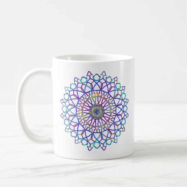 Taza De Café Crystal Rainbow Mandala (Izquierda)