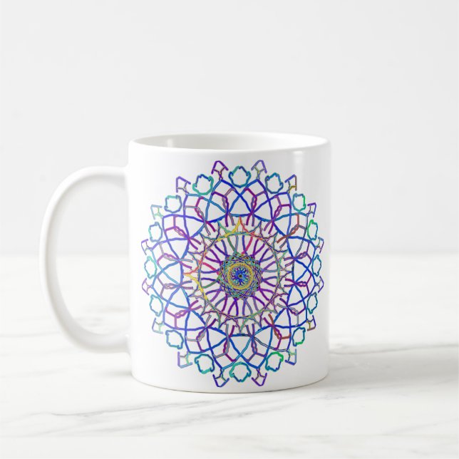 Taza De Café Crystal Rainbow Mandala (Izquierda)