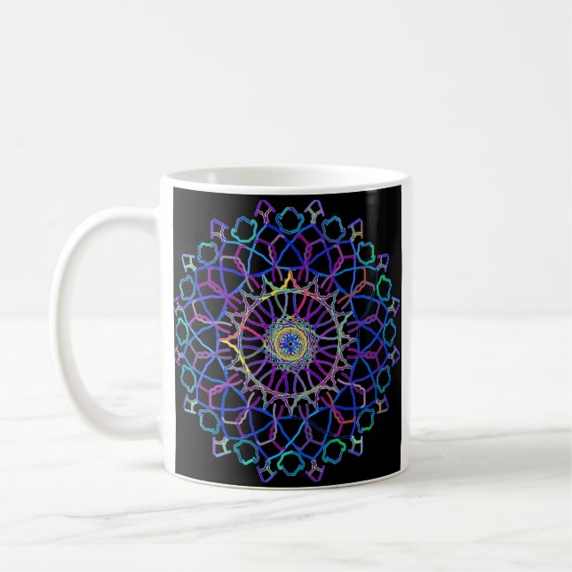 Taza De Café Crystal Rainbow Mandala (Izquierda)