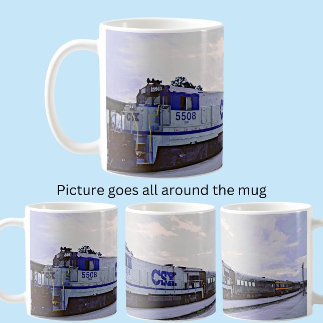 Taza De Café CSX Gris Blue Diesel Tren Locomotor Café Mug (Subido por el creador)