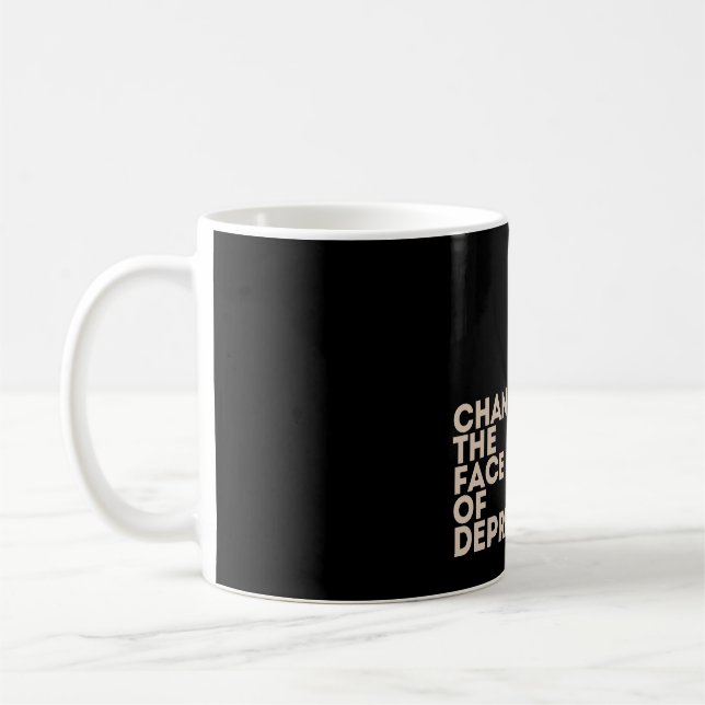 Taza De Café CTFOD cambia la cara de la depresión neón negro (Izquierda)