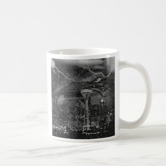 Taza De Café Cthulhu en la lluvia de Seattle (Derecha)