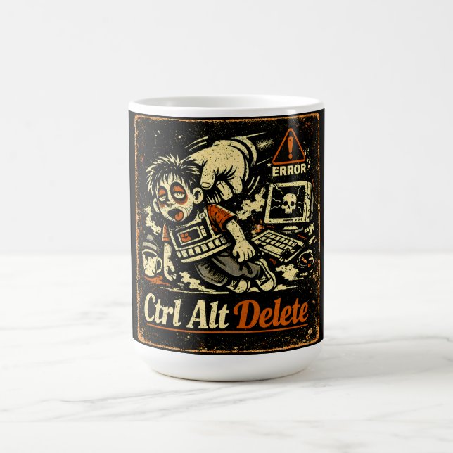 Taza De Café Ctrl Alt Delete – Reboot Life Tech Humor (Centro)