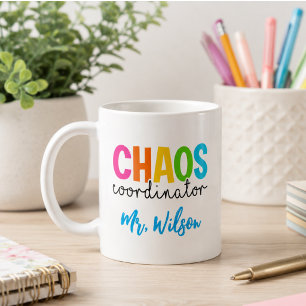 Taza De Café Cuaderno del Coordinador del Caos – Frase divertid