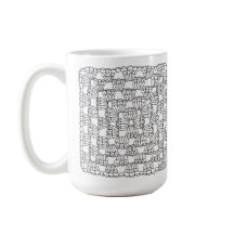 Taza de café Cuadrada de Granny de ganchillo blanc