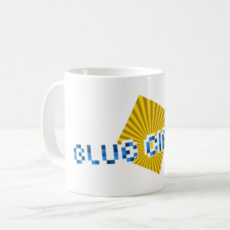 Taza De Café Cuadrado amarillo con vigas y píxeles opuestos Tex