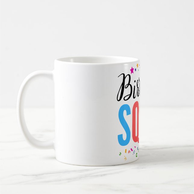TAZA DE CAFÉ CUADRADO DE CUMPLEAÑOS (Izquierda)