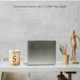 Taza De Café Cuadrado dimensional-Rojo-S