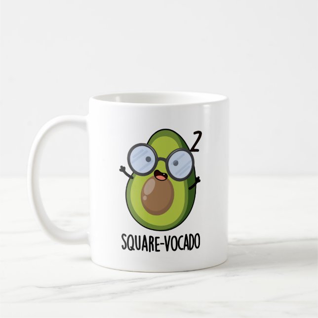 Taza De Café Cuadrado-vocado Funny Aguacate Pun (Izquierda)