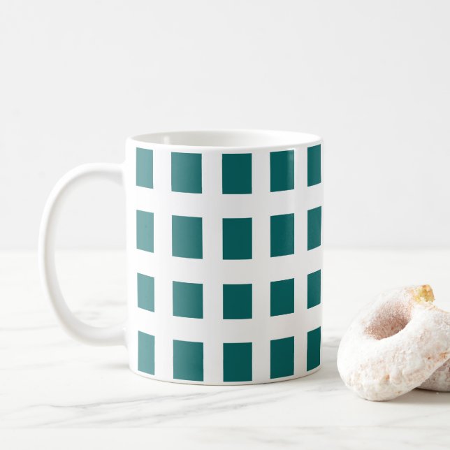 Taza De Café Cuadrados azules (Con donut)