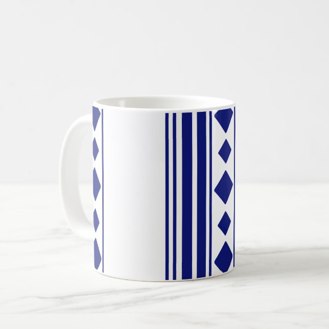 Taza De Café Cuadrados azules y líneas (Anverso izquierdo)