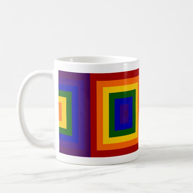 Taza De Café Cuadrados de arcoiris (Izquierda)