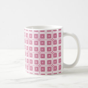 Taza De Café Cuadrados de caracteres retro Mug, magenta
