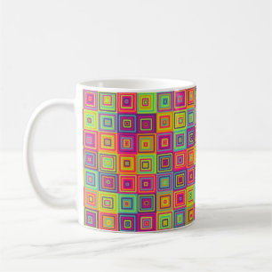 Taza De Café Cuadrados geométricos coloridos