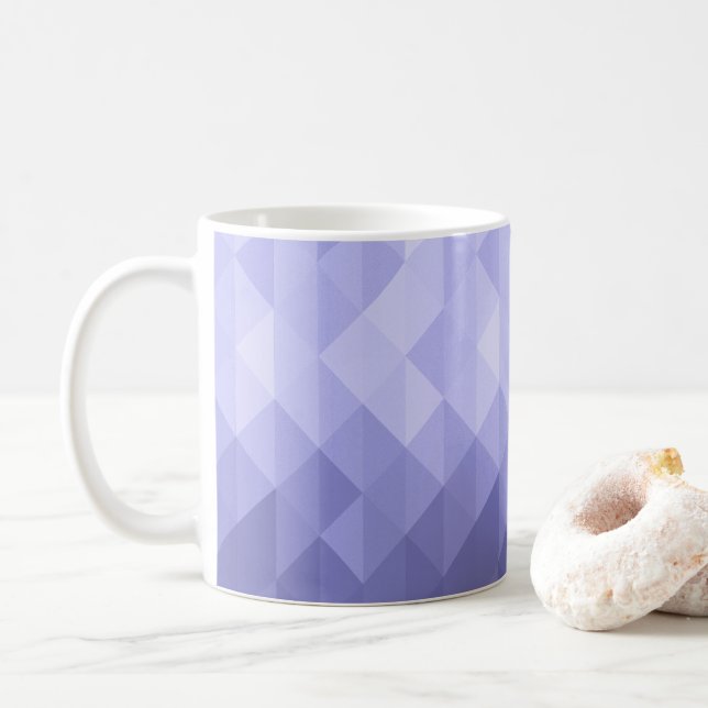 Taza De Café Cuadrados geométricos de triángulo violeta púrpura (Con donut)