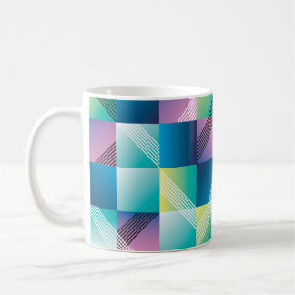 Taza De Café Cuadrados geométricos vintage: Patrón abstracto