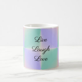 Taza De Café Cuadrados Morados y Verdes Pastel