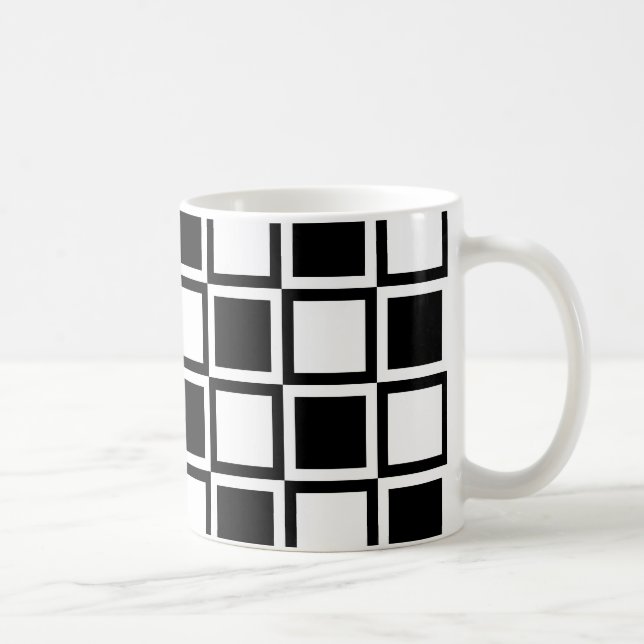 Taza De Café Cuadrados negrita negro (Derecha)