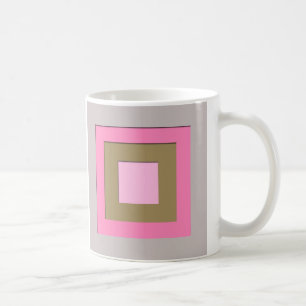 Taza De Café Cuadrados superpuestos de mediados de siglo - gris