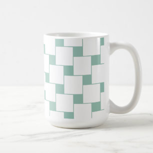 Taza De Café Cuadrados trenzados divertidos Mint Green