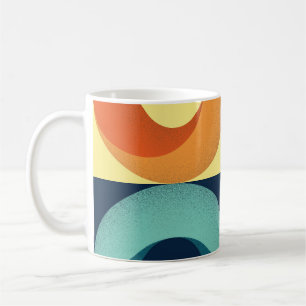 Taza De Café Cuadrados y círculos retro: patrón de los años 60