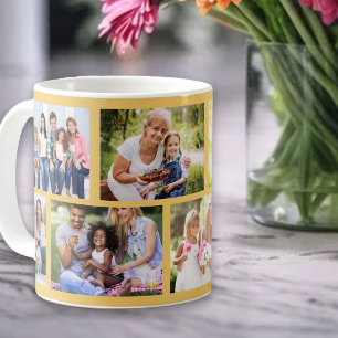 Taza De Café Cuadrícula amarilla 8 Collage de fotos