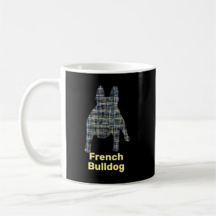Taza De Café Cuadrícula amarilla y negra de Bulldog francés
