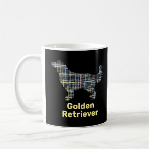 Taza De Café Cuadrícula amarilla y negra de Golden Retriever