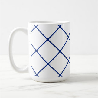 Taza De Café Cuadrícula azul (en ángulo)
