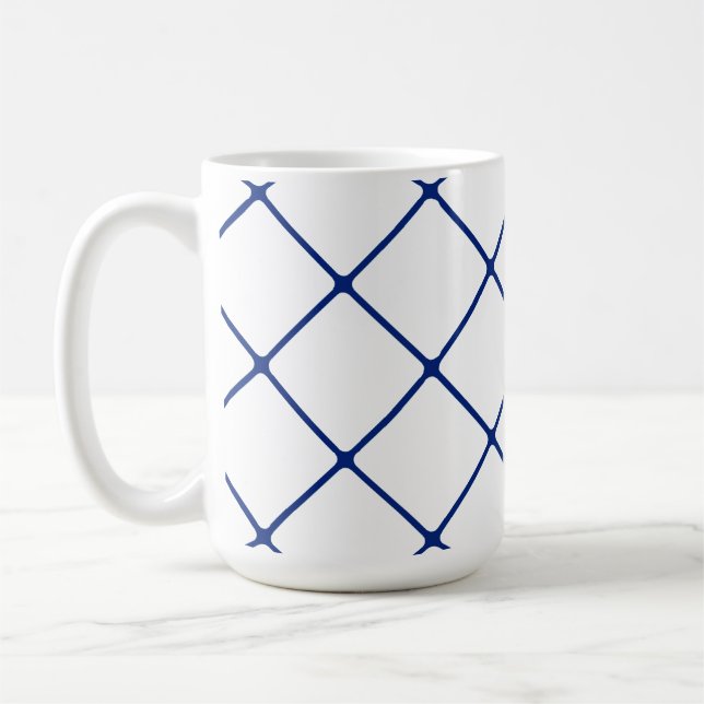 Taza De Café Cuadrícula azul (en ángulo) (Izquierda)
