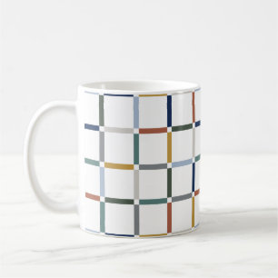 Taza De Café Cuadrícula colorida con espacio negativo Art Nouve