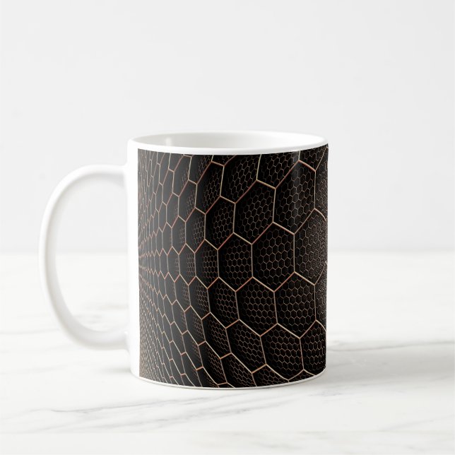 Taza De Café Cuadrícula d hexagonal de textura de fondo (Izquierda)