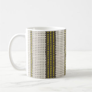 Taza De Café Cuadrícula geométrica moderna de carbón amarillo t