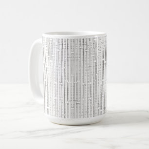 Taza De Café Cuadrícula Industrial-Geométrico Moderno Blanco Y 