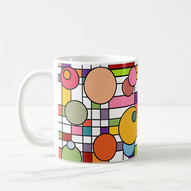 Taza De Café Cuadrícula moderna de mediados del siglo (Izquierda)
