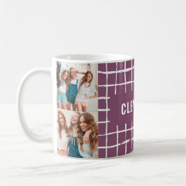 Taza De Café Cuadrícula púrpura 4 foto moderna mínima simple
