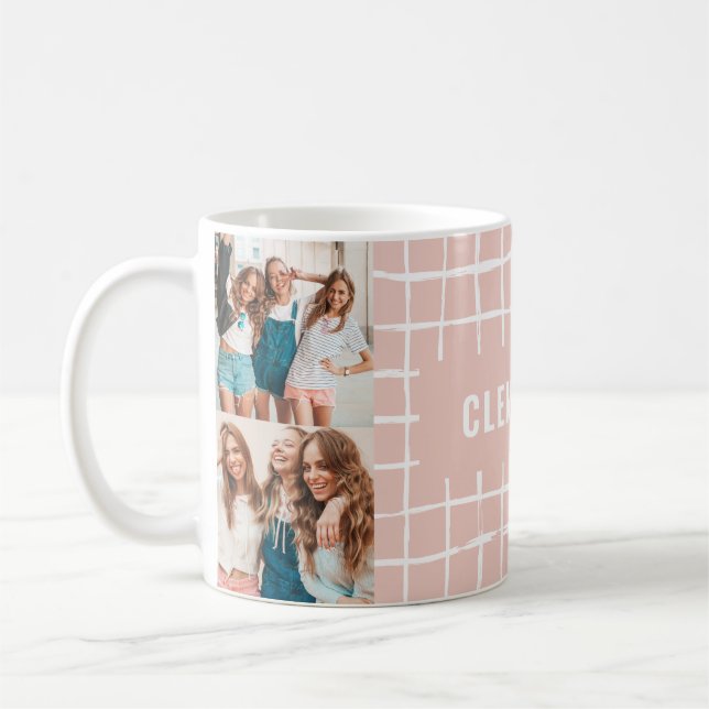 Taza De Café Cuadrícula rosa 4 foto moderna (Izquierda)