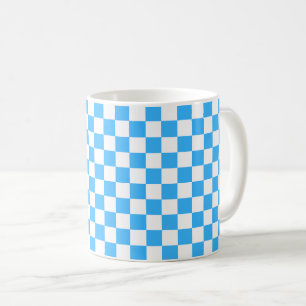 Taza De Café Cuadro clásico azul claro