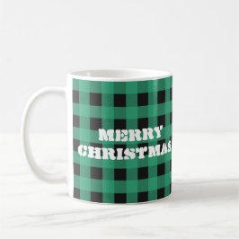 Taza De Café Cuadro de Búfalo Personalizado con Monograma Navid