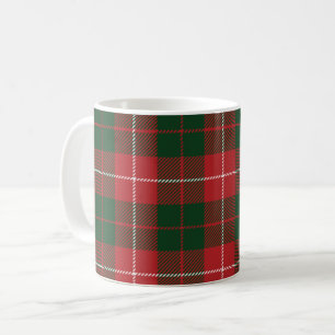 Taza De Café Cuadro de Tartán Clan MacKinnon Verde Rojo